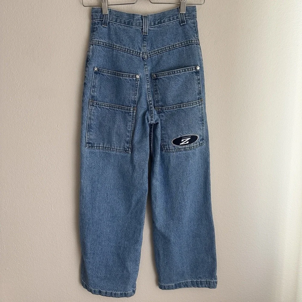 Zonz Wide Leg Skate Jeans Mens 25 Blue Vintage 90s Baggy High Rise Denim
